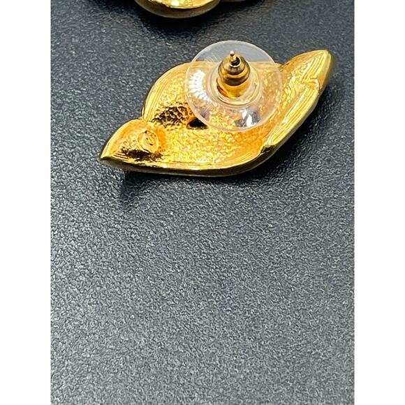 Swarovski SAL Gold Tone Leaf Pave
Rhinestone Marquise Multicolor
Post Earrings - Picture 5 of 7